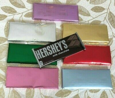 20 Foils Sheets Regular Hershey Candy Bars Blue Pink Silver Gold Red Or Green