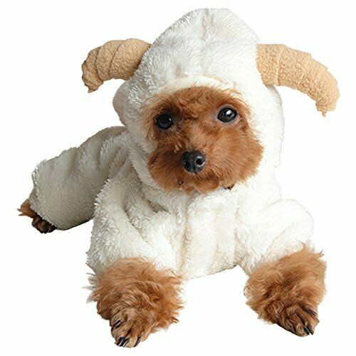Cute Sheep Cosplay Fleece Warm Small Pet Dog Coats Sweaters Hooded Puppy Apparel