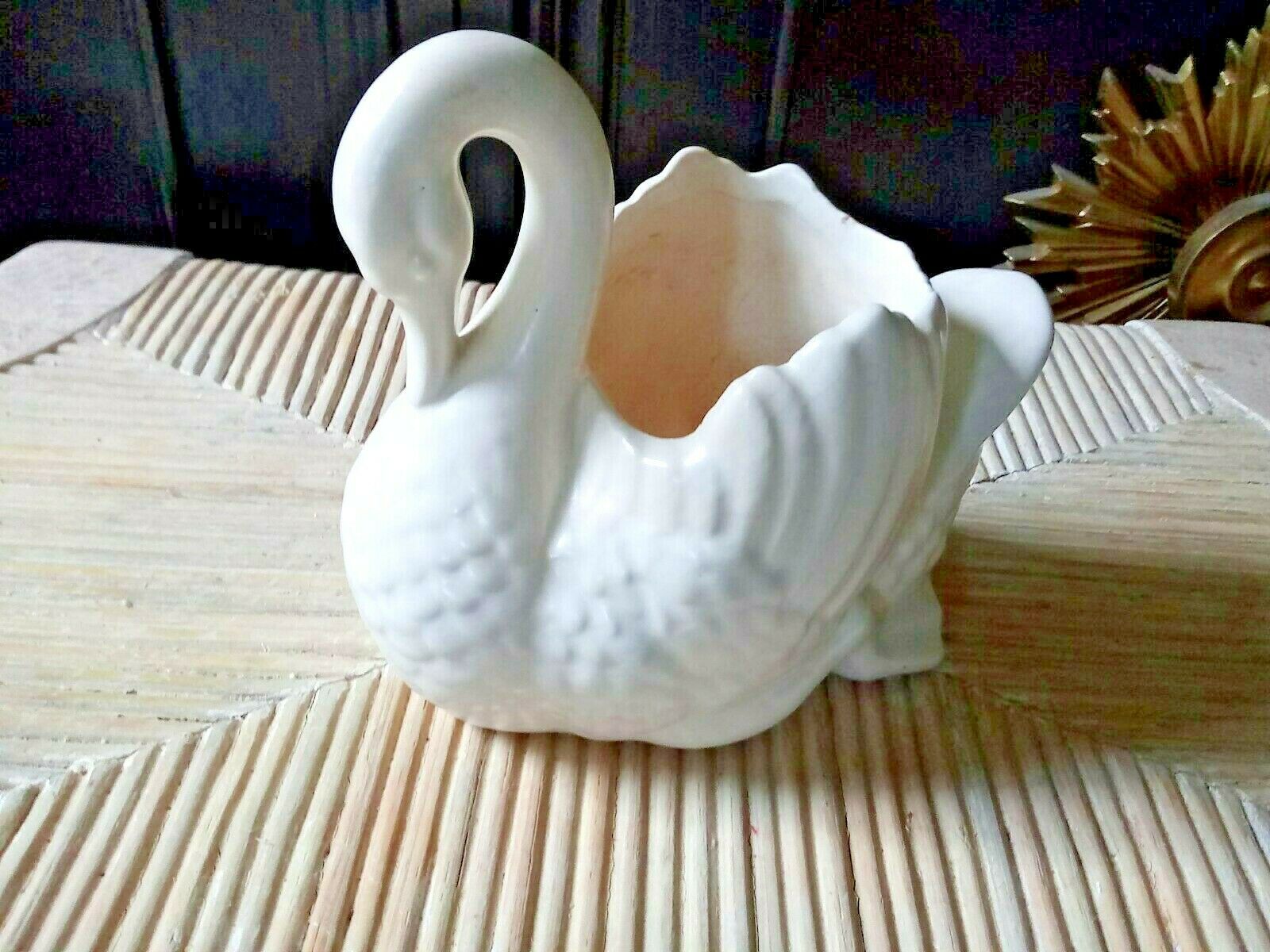 Vtg Red Wing Usa Swan 6" Ceramic Planter Off White 259 Succulents