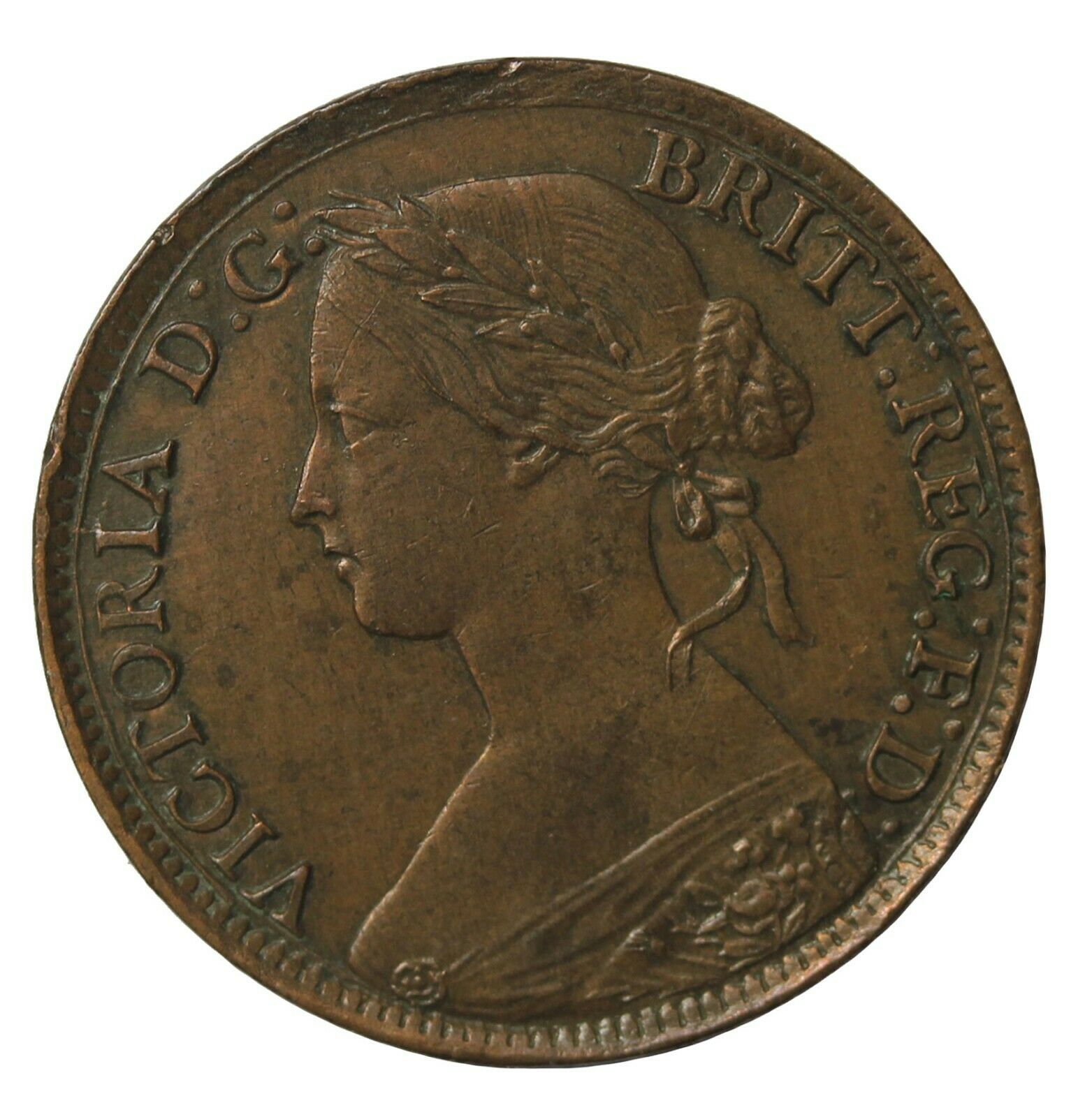 1860 Great Britain Queen Victoria Farthing Km#747.2