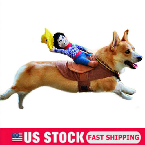 Funny Riding Horse Cowboy Pet Dog Costumes Puppy Halloween Party Costume Clothes